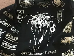 Chaqueta de batalla de metal negro chaleco de mezclilla de corte trono oscuro Bathory Taake Behexen - Imagen 1 de 12