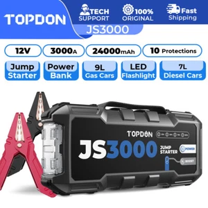 TOPDON JS3000 Car Pickup Jump Starter 3000A Pro-Level Jumper Box Pack Lithium - Picture 1 of 12