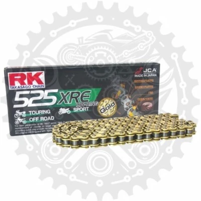 New RK XW-Ring Chain Gold 525 XRE 104 Fits Ducati Hypermotard 1100 Evo - Imagem 1 de 4