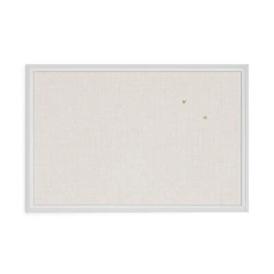30x20 White Linen Bulletin Board with Farmhouse Frame for Home or Office - Image 1 of 4