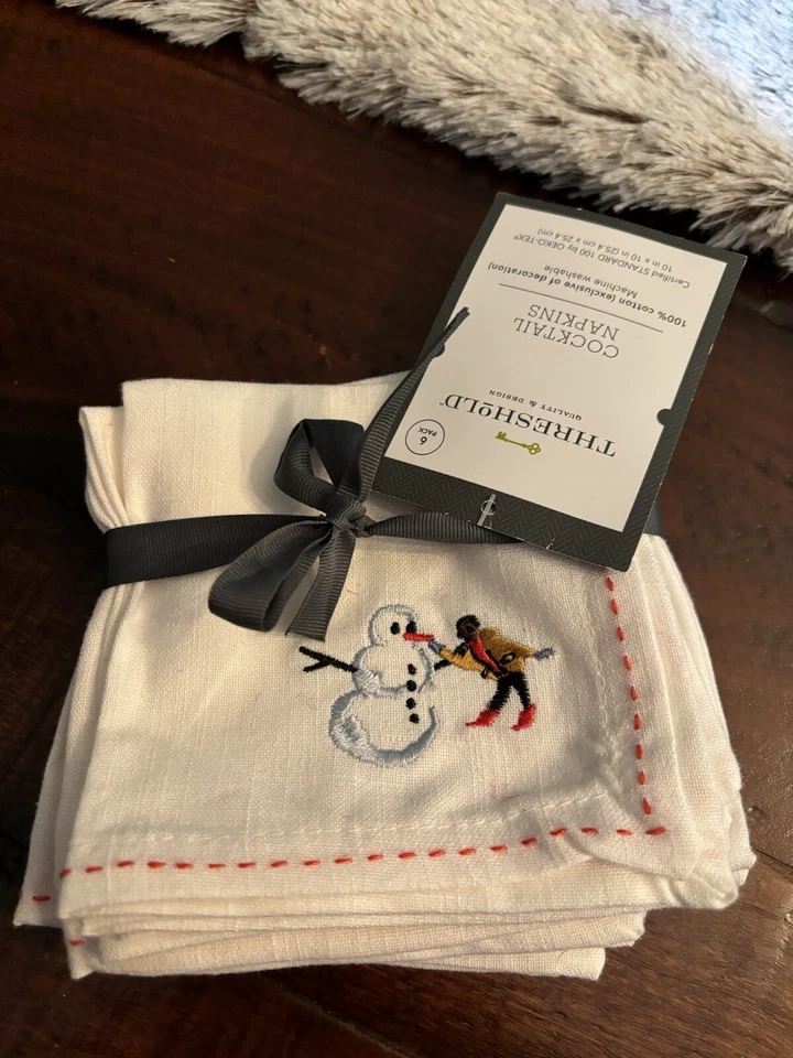 Threshold Christmas Napkins, 6-Pack, Christmas Cocktail Napkins Cotton - Image 1 of 1