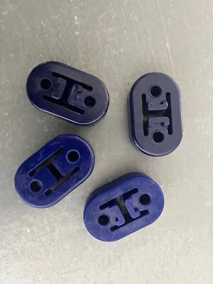 2 отверстия 12 мм универсальный автомобильный полиуретановый резиновый глушитель выхлопной системы вешалка синий набор 4 шт. - Изображение 1 из 4