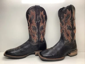 BOTAS VAQUERAS HOMBRE ARIAT ATS PIEL DE TORO PUNTA CUADRADA NEGRAS TALLA 10 D - Imagen 1 de 10