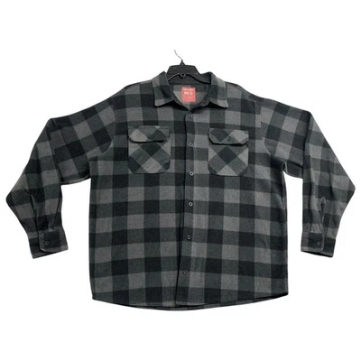 Рубашка мужская Wrangler XL Buffalo клетчатая фланелевая западная куртка карманная шакетка - Изображение 1 из 4