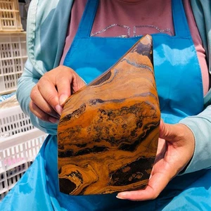 4.57LB Large Natural Tiger's Eye Stone Quartz Crystal Mineral Specimen Healing - Picture 1 of 15