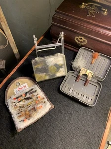 Vintage Orvis STUFF Fishing Flies Fly Box lot Hand Tied Flies + - Picture 1 of 15