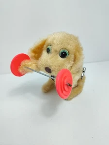Difícil de Encontrar 1950 Mr Strong Pup Juguete de Cuerda Levantamiento de Pesas Perro Piernas Boca Mover FUNCIONA - Imagen 1 de 9