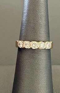 14KYGold 0,80 ctw Diamant Ehering Größe 6,5 (C58) - Bild 1 von 9