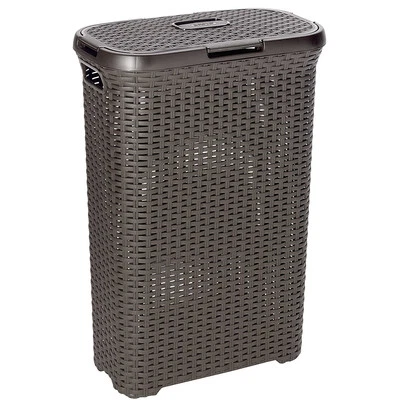 Wäschekorb belüftet 40L dunkelbraun Curver Natur Style 193009 - Bild 1 von 3