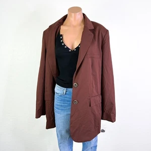 Free People We The Free Jay Blazer Classic Oversized Brown Academia Small NEW - Picture 1 of 13