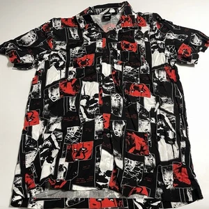 IT Pennywise The Clown Mens Large Button Up Shirt SS Halloween Rayon - Picture 1 of 8