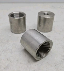 3 Pack Stainless 1-1/4" to 3/8" Threaded Reducing Coupling 304 1000# SA182F304 - Picture 1 of 11