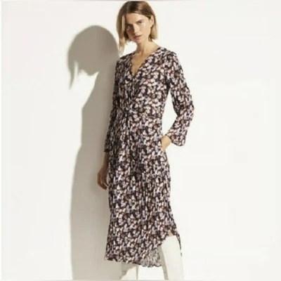 Vince Micro Painted Twist Front Draped Midi Dress - image 1 of 4