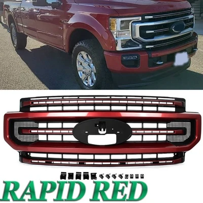Platinum Look Front Grille Grill For Ford F250 F350 Super Duty 2020-22 Rapid Red - Изображение 1 из 4