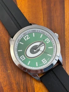 Packers Men's Watch Game Time 42mm Green Dial Black Band - New Battery - Picture 1 of 4
