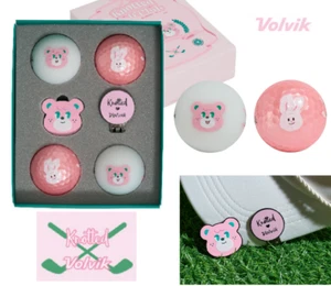 VOLVIC x Knotted PINK Sugar Bear Golf - 4 Balls and Marker SET **NO US-tariff - Picture 1 of 7