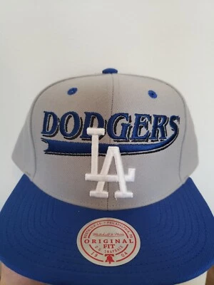 Los Angeles Dodgers Hat Cap Snapback Snap Back Gray Blue Mitchell Ness - Image 1 of 4