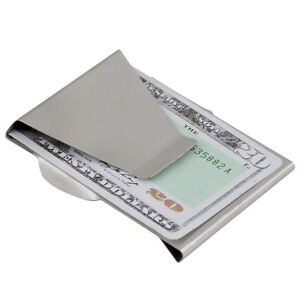 New Double Sided Slim Stainless Steel Money Clip Credit Card ID Holder Wallet