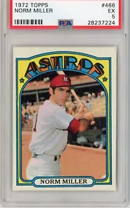 1972 Topps Norm Miller PSA 5 EX #466 Houston Astros Vintage Baseball - Bild 1 von 2
