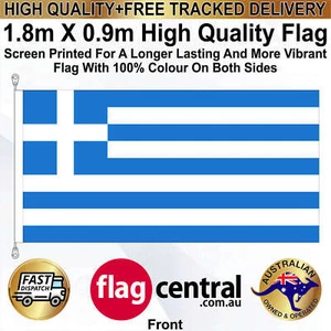 Greek National Flag 1.8m Greece *Quality *Free Delivery *Outdoor *Cost Effective - Picture 1 of 4