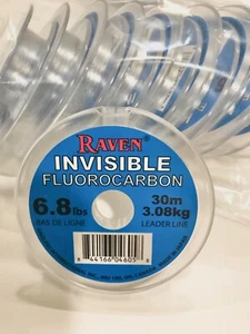 Raven Premium Invisible Fluorocarbon Leader, 6.8 lb Test, Great Line - Picture 1 of 4