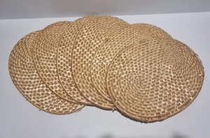 6 Thick Round Rattan Wicker Woven Plate Table Decor Placemats - Bild 1 von 9