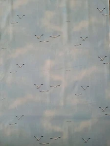 BTY X 44"W Sky Blue Cloud Texture Fabric With Seagulls By Henry Glass Quilting - Picture 1 of 5