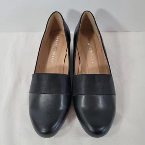 Andrew Geller Womens Shoes Size 9W Wedge Heel 2.5” Black Secretary - NEW - Picture 1 of 7