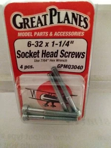 Great Planes. 8-32 x 1-1/4" Socket Head Screws - Picture 1 of 1