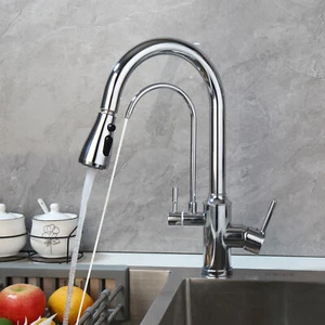 Grifo de cocina de latón acero inoxidable 304 grifo de agua grifos modernos rociador extraíble - Imagen 1 de 35