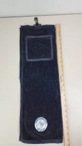 Starline Tennis Competitors Of Dallas Patch Black Golf Bag Towel W/ Hook Pocket - Picture 1 of 7