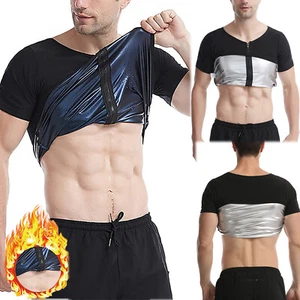 Men Sauna Shaper Vest Thermo Sweat Shapewear T-Shirt Waist Trainer Tank Top US - Picture 1 of 43