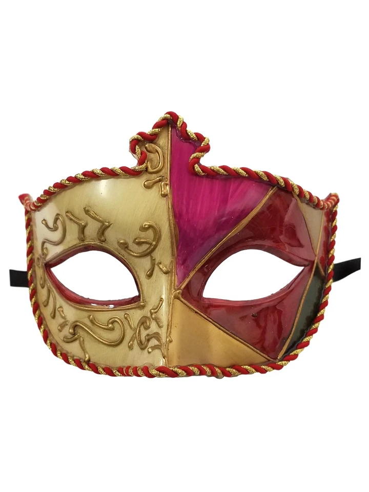 Red Gold Purple Embossed Venetian Mardi Gras Masquerade Mask - Image 1 of 1