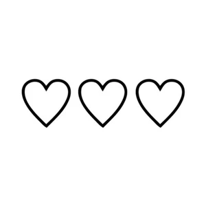 3 x Love Heart Vinyl Sticker Decal for Wall Door Home Window Car Laptop Fridge - Picture 1 of 1