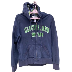 Boys Hoodie Sz L Glacier Park Montana Blue Green Zip Jacket Top Kelly Renee - Picture 1 of 5