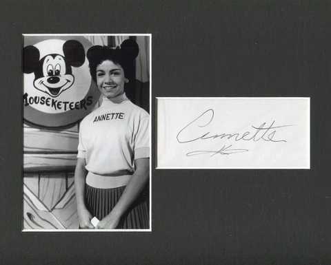 Annette Funicello Disney Star Mickey Mouse Club Signed Autograph Photo Display Cover