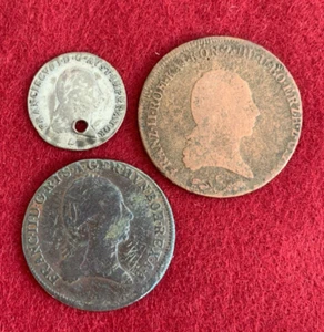 RDR: Lot: 3X: 3 Kreuzer 1800A & 1820A, 6 Kr. 1800C / Habsburg / Franz II. /2962 - Picture 1 of 2