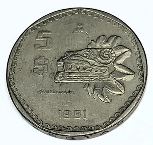 # C4987    MEXICO  COIN,    FIVE   PESO   1981 - Picture 1 of 2