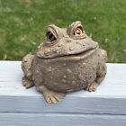 VINTAGE 4” TOAD HOLLOW HOME AND GARDEN DECOR BROWN FROG RESIN STATUE OUTDOOR VTG