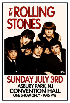 The Rolling Stones 1966 Concert Poster Convention Hall ASBURY PARK NJ GIG POSTER - Image 1 of 3