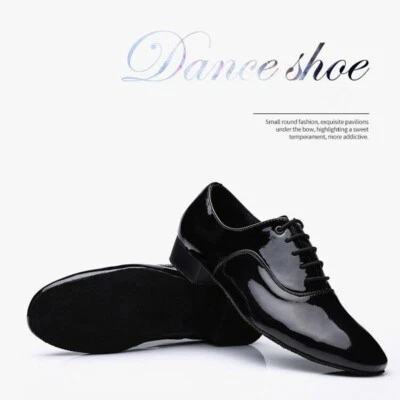 Men Ballroom Dance Shoes Latin Waltz Tango Lether Shoes Low Heel Soft Bottom