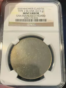 NGC $1 Ike Dollar Type-2 Blank Proof-Like Surfaces Ex-San Francisco Hoard -Z012 - Picture 1 of 2