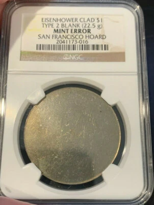 NGC $1 Ike Dollar Type-2 Blank Proof-Like Surfaces Ex-San Francisco Hoard  -Z012 - Image 1 of 2