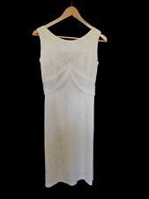 Vintage 1960s White Lace Dress With Chiffon Sash - S