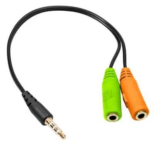 Adaptateur Splitter Jack Audio 3.5 mm et Prise Microphone pour Casque PC Laptop - Photo 1/2
