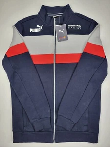 NEW Puma Red Bull Racing Soft Shell Track Jacket Men's Medium Full Zip Blue Gray - Picture 1 of 17