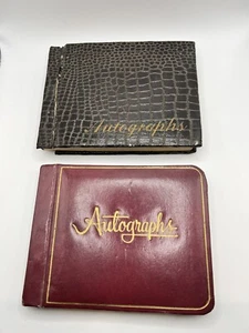 Lot of 2 Vintage 1950s & 60’s Autograph Books School Memories- Alligator Skin - Picture 1 of 8