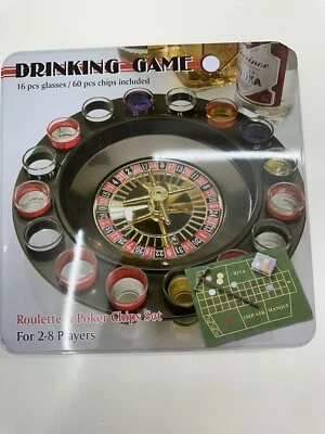 Juego de beber Ruleta Poker Fichas Set Juego de beber Nuevo 2-8 Jugadores Foto 1 de 4