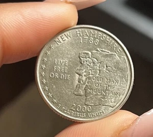 2000 P  (New Hampshire) State Quarter, *DDO ERROR* *EXTREME DOUBLING* - Picture 1 of 1