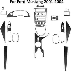 36Pcs Real Carbon Fiber Kits Full Interior Trim Cover For Ford Mustang 2001-2004 - Bild 1 von 6